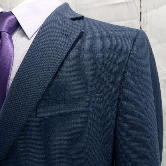 Stafford Tailored Culture Classic Fit 44R 2 Btn Blue Birdseye Blazer Spo… - Picture 2 of 10